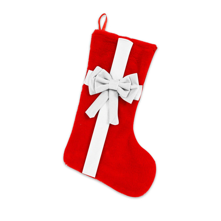 Luxury Plush Christmas Stocking with Bow
