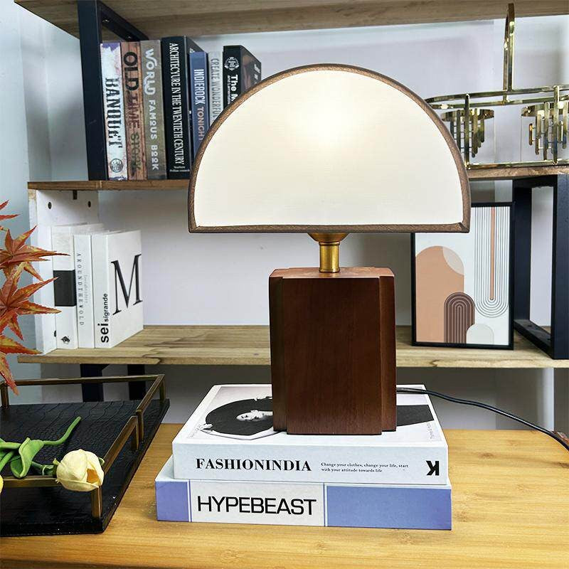 Modern Table Lamp with Wooden Base