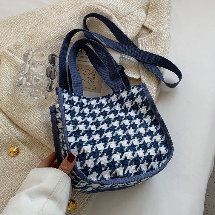 Houndstooth Patterned Tote Bag