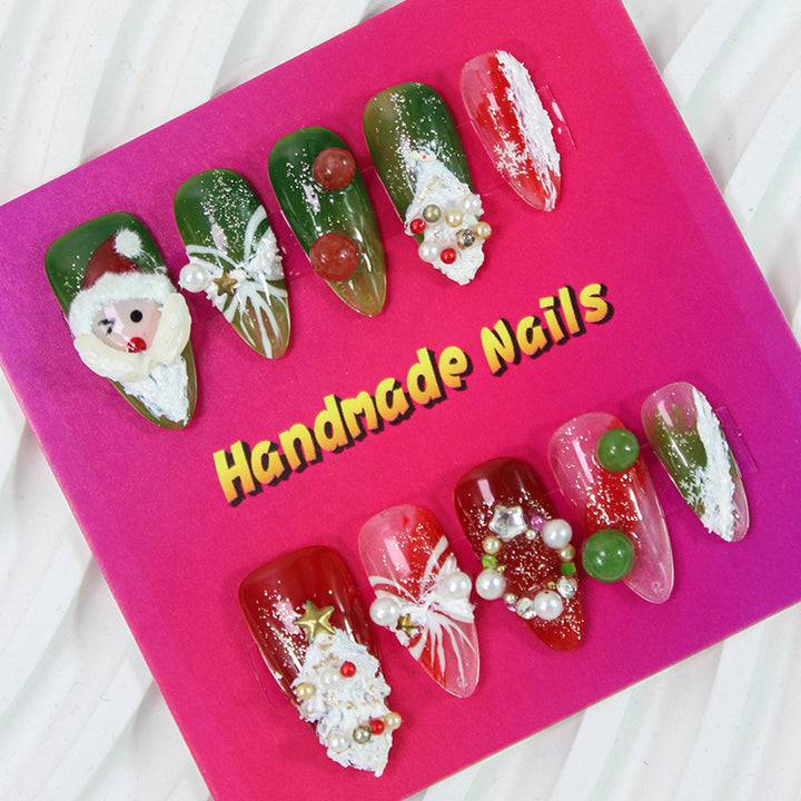 Artificial nails with festive Christmas design Kalsten