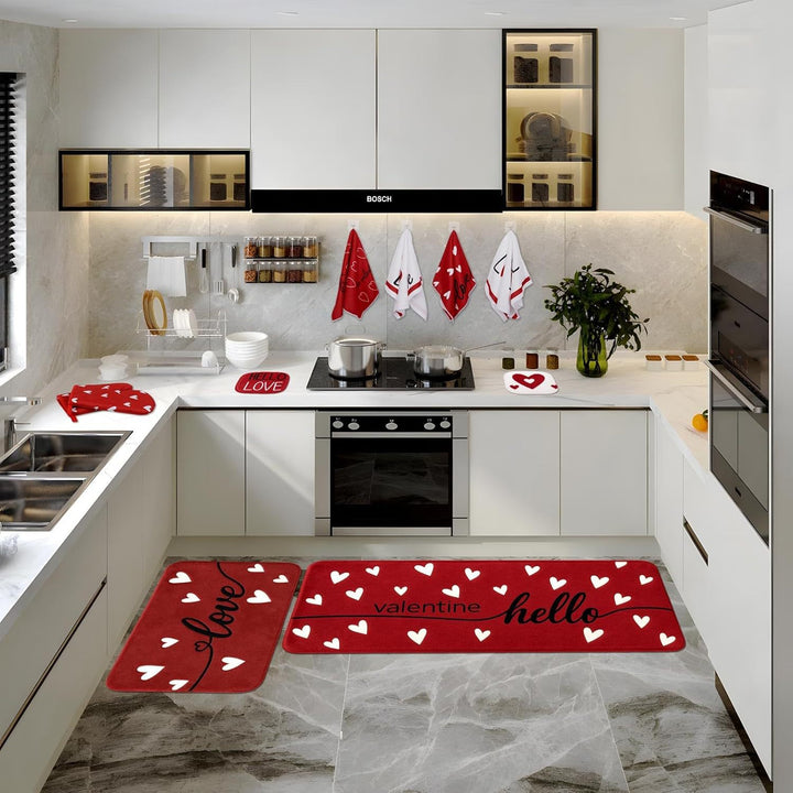Colorful Floral Pattern Kitchen Mat Set