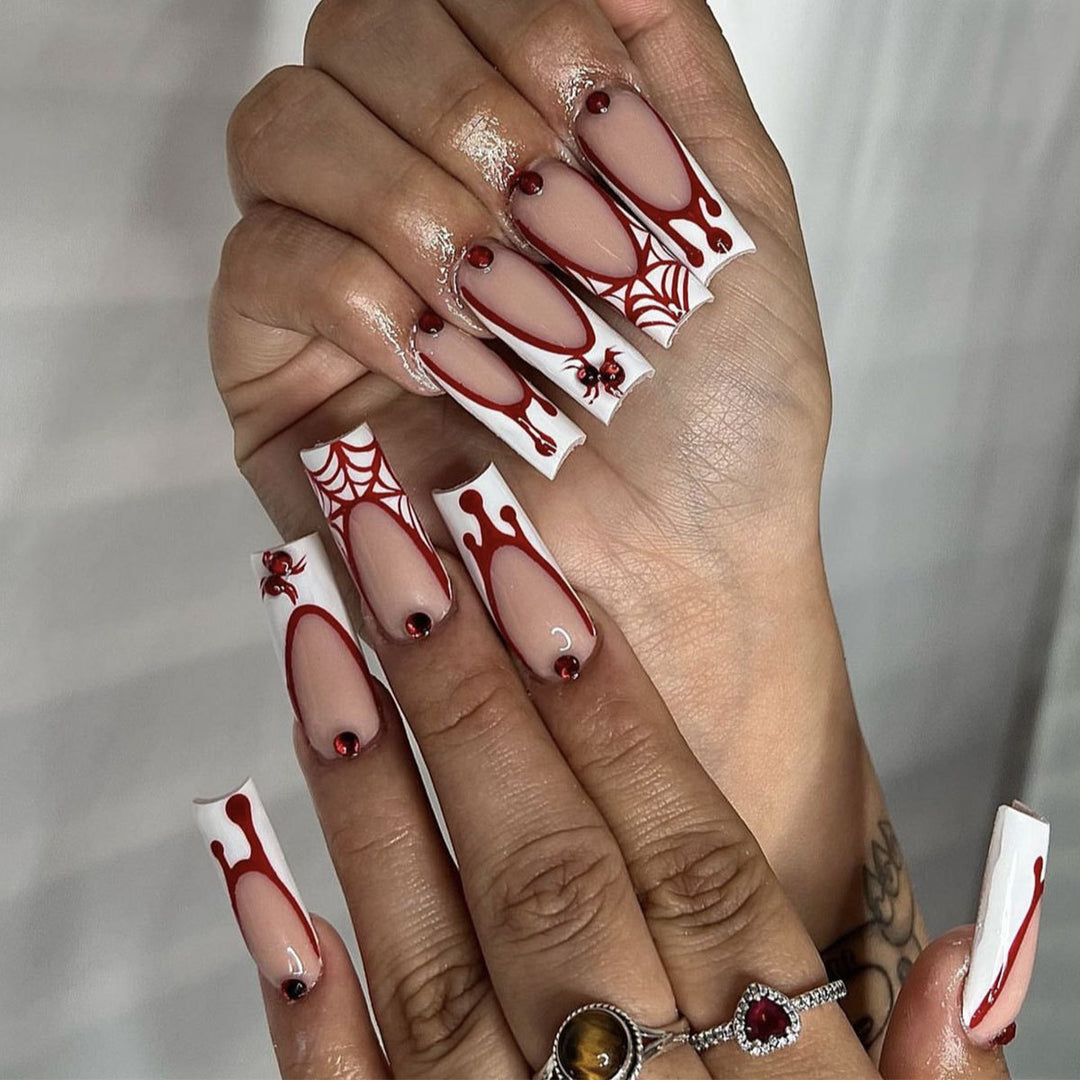 3D Spider and Web Nail Art Extensions Kalsten