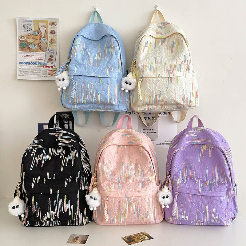 Patterned Backpack with Additional Compartments Kalsten