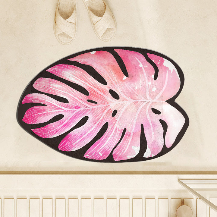 Tropical Leaf Shaped Bath Mat