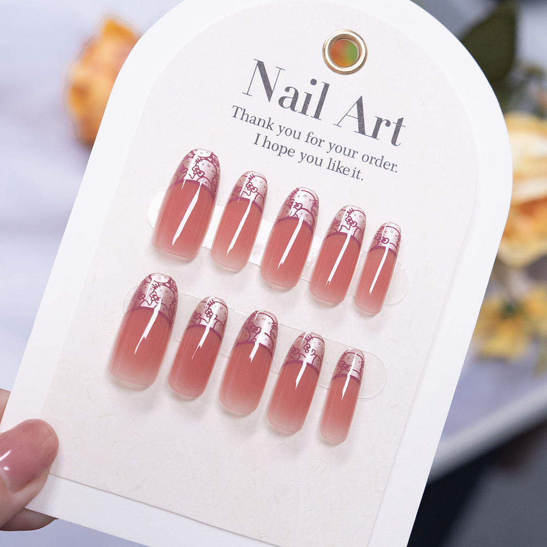 Elegant French Tip Press-On Nail Set