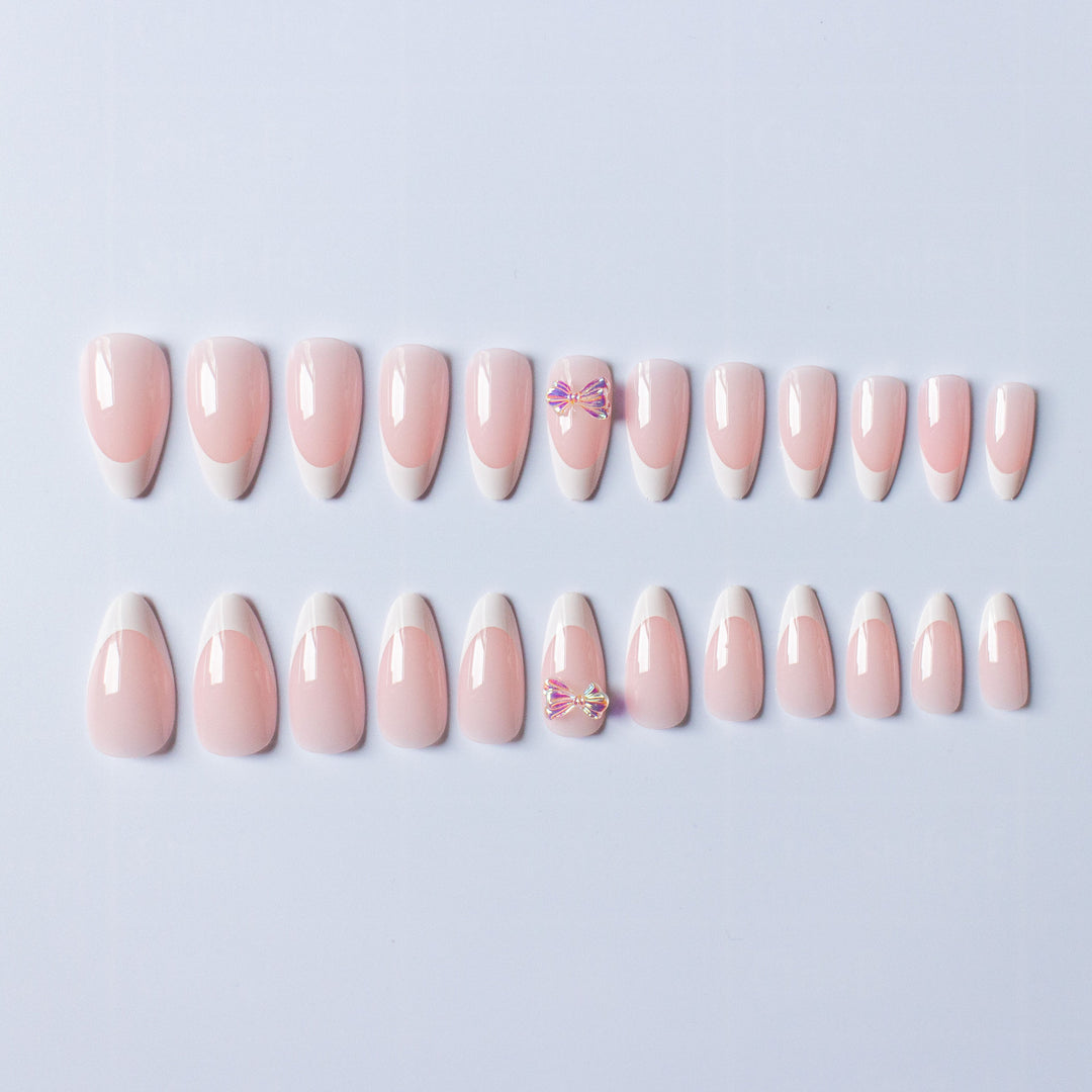 Elegant French Tip Acrylic Nail Art Set