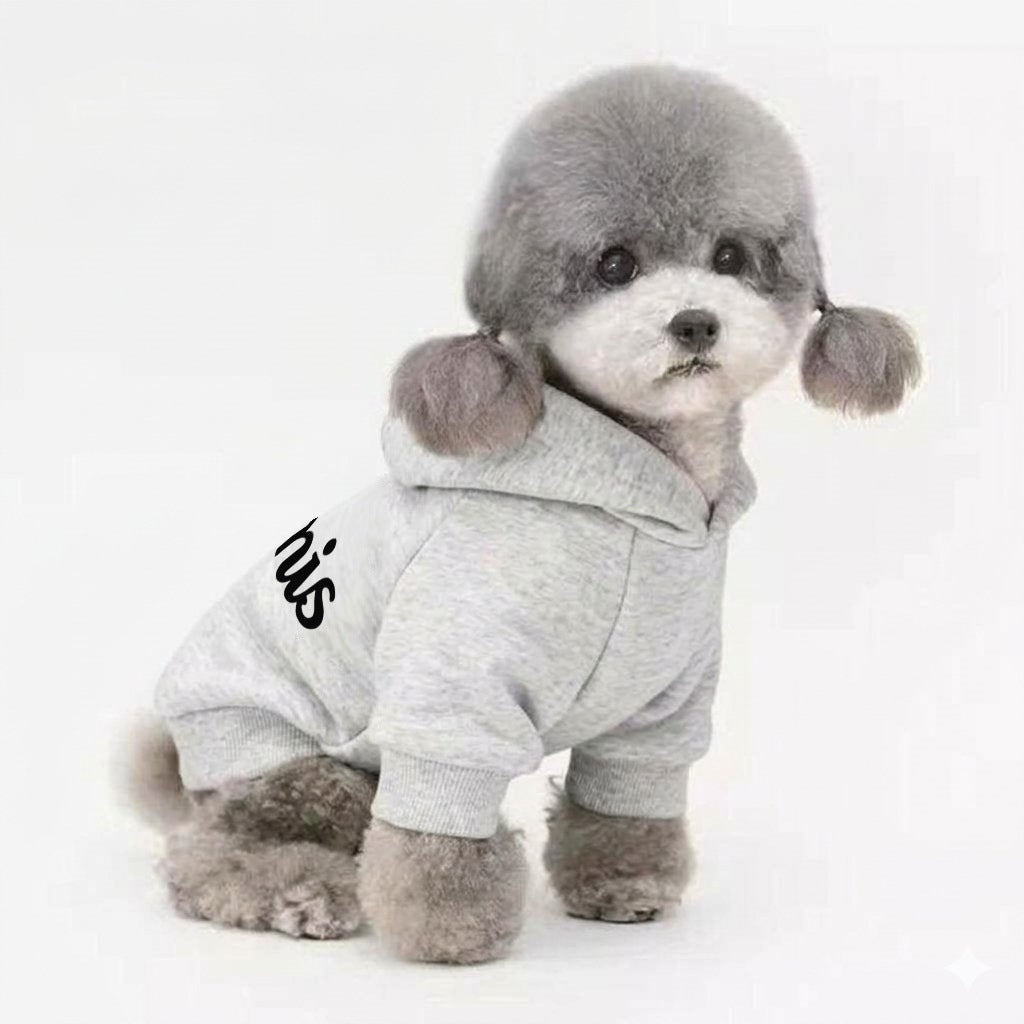 Dog Hooded Pullover Sweatshirt with Soft Fleece Lining & Ribbed Hem
