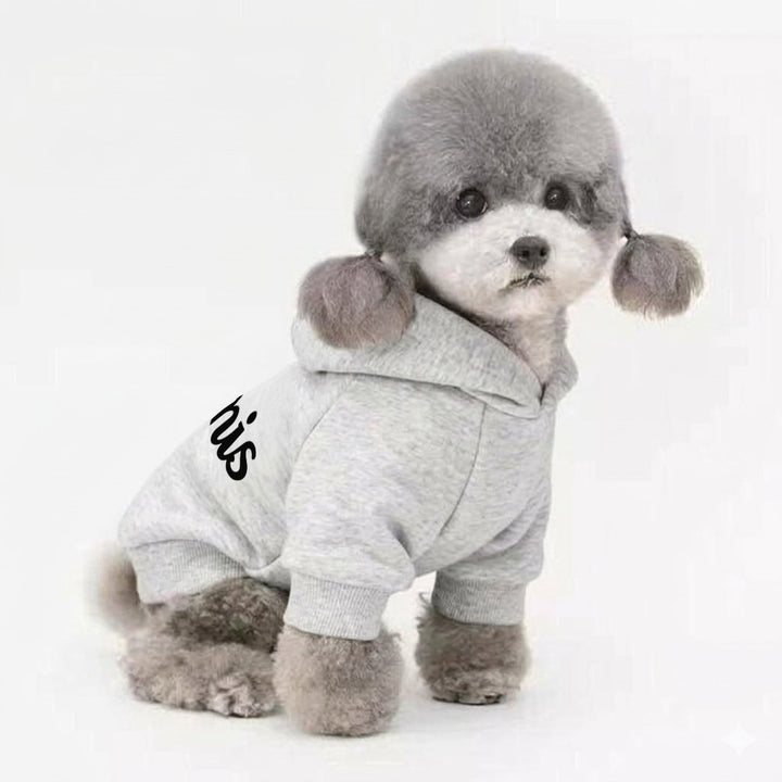 Dog Hooded Pullover Sweatshirt with Soft Fleece Lining & Ribbed Hem