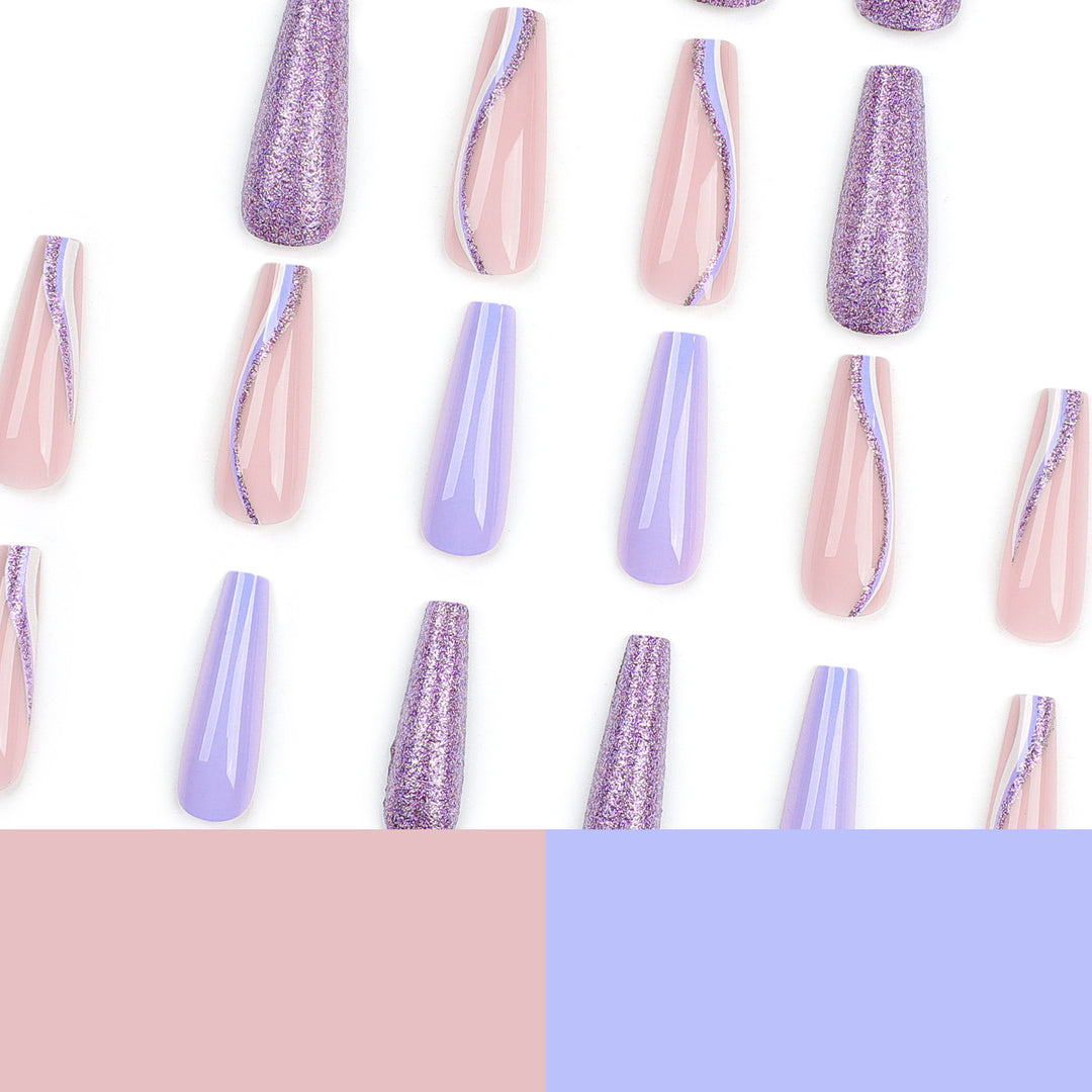 Glamorous Stiletto Nails with Glitter and Ombre Design Kalsten