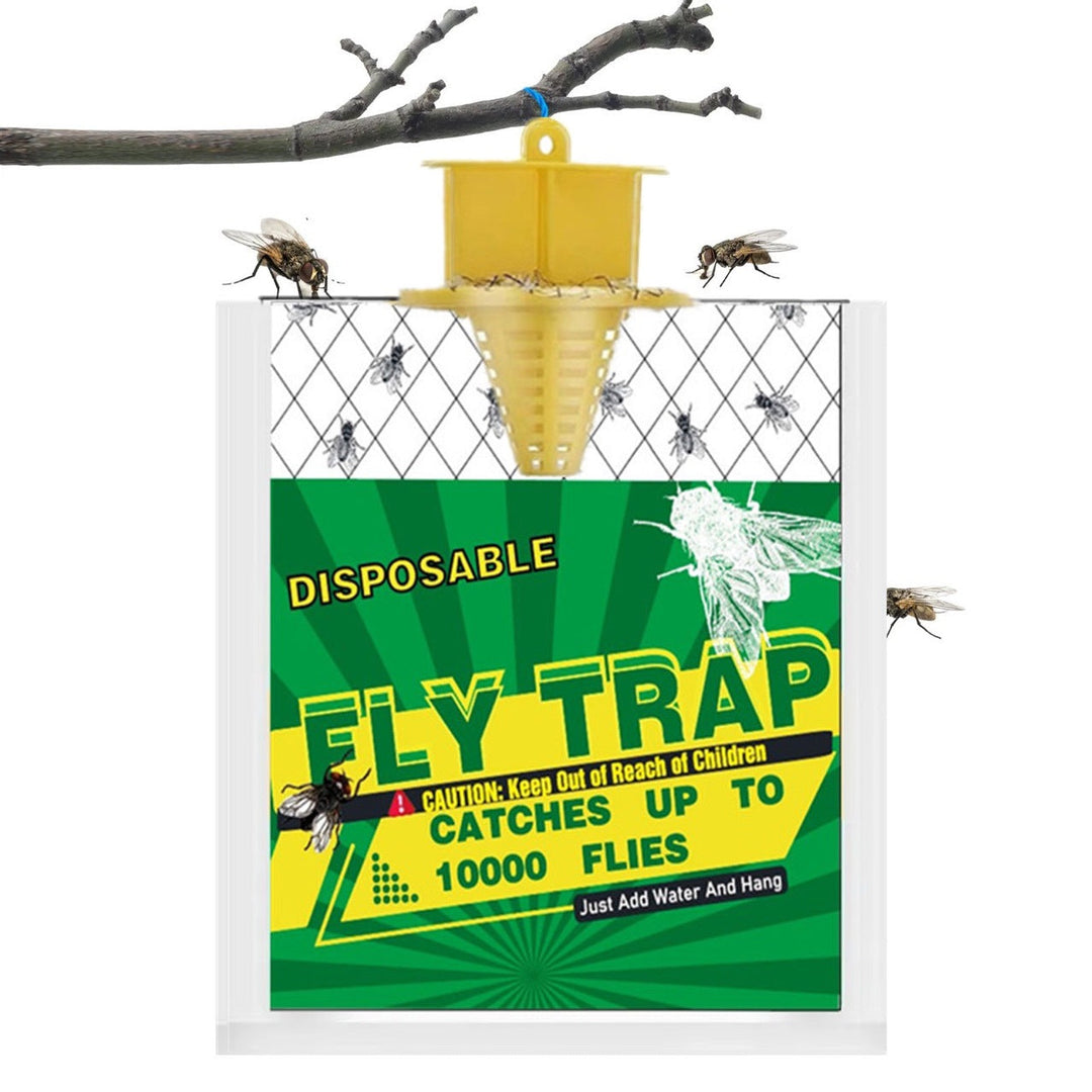 Disposable Hanging funnel fly trap with bait reservoir Kalsten