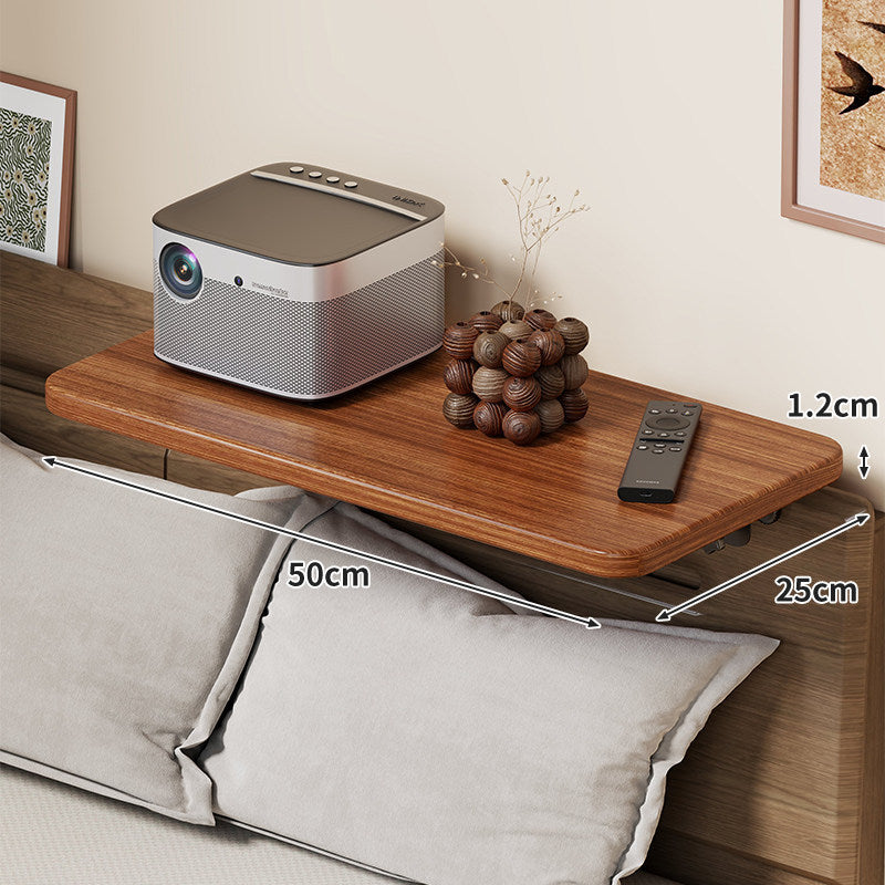 Wall-Mounted Slim Floating Headboard Shelf with Rounded Corners and Concealed Brackets