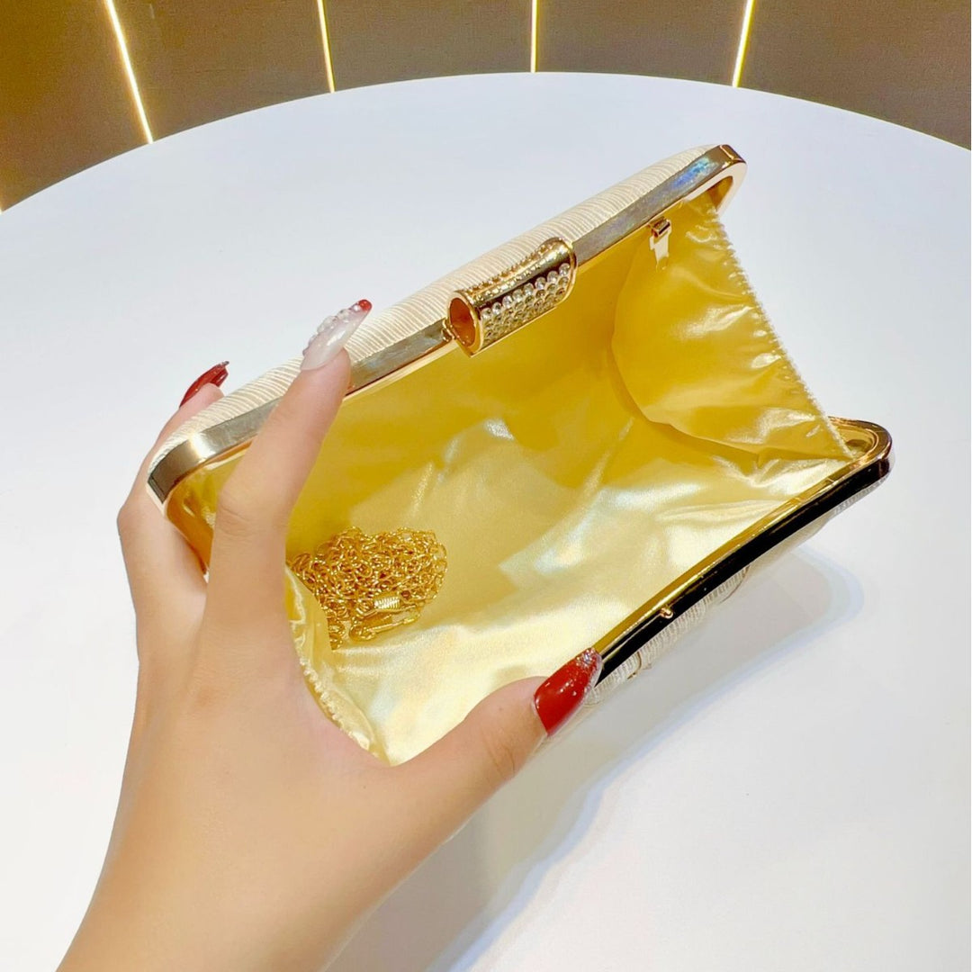 Decorative Satin Evening Clutch
