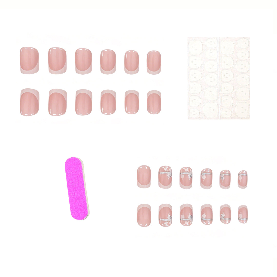 French Tip Floral Nail Art Enhancements Kalsten