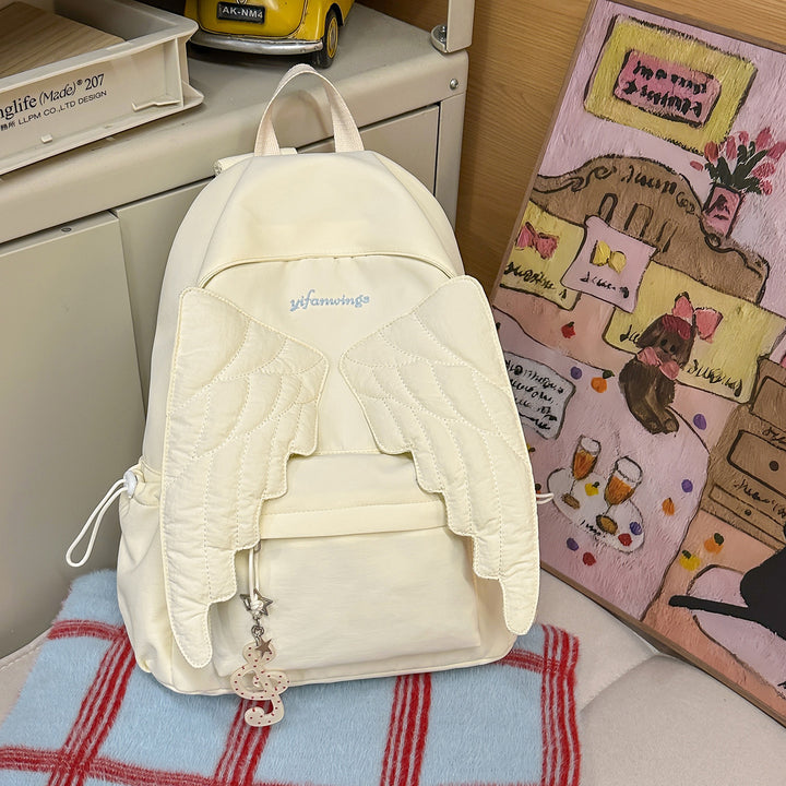 Cute Wing-Embellished Casual Backpack Kalsten
