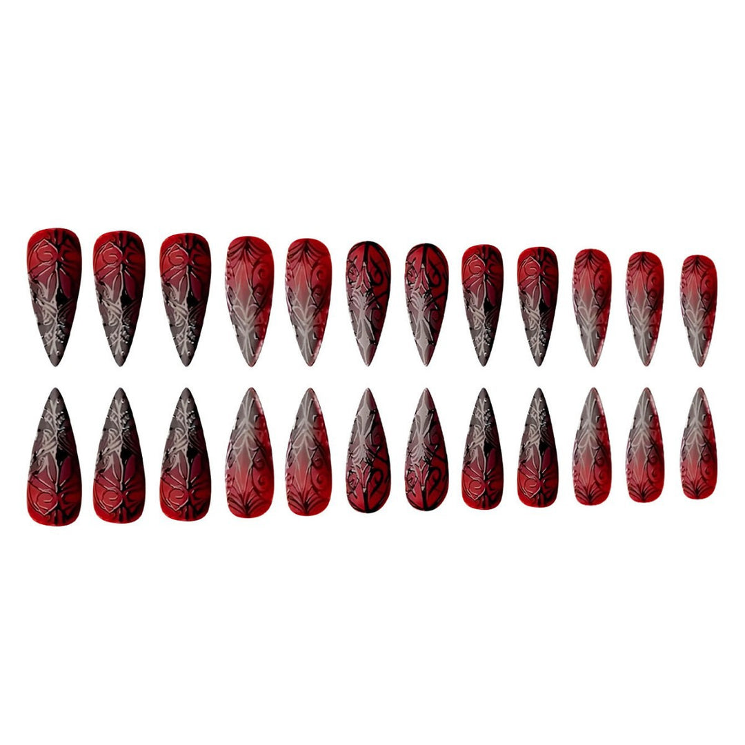 Elaborate Gothic Stiletto Nail Enhancements Kalsten