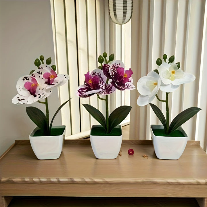 Decorative Artificial Orchid Arrangement for Home Decor Display
