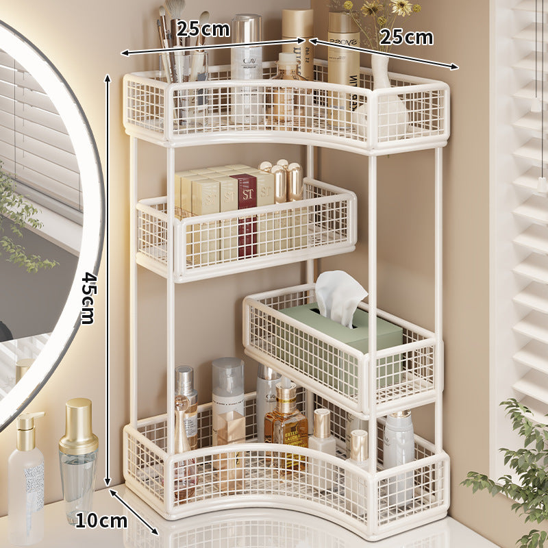 Three Tier Corner Mesh Metal Bathroom Shelf Organizer