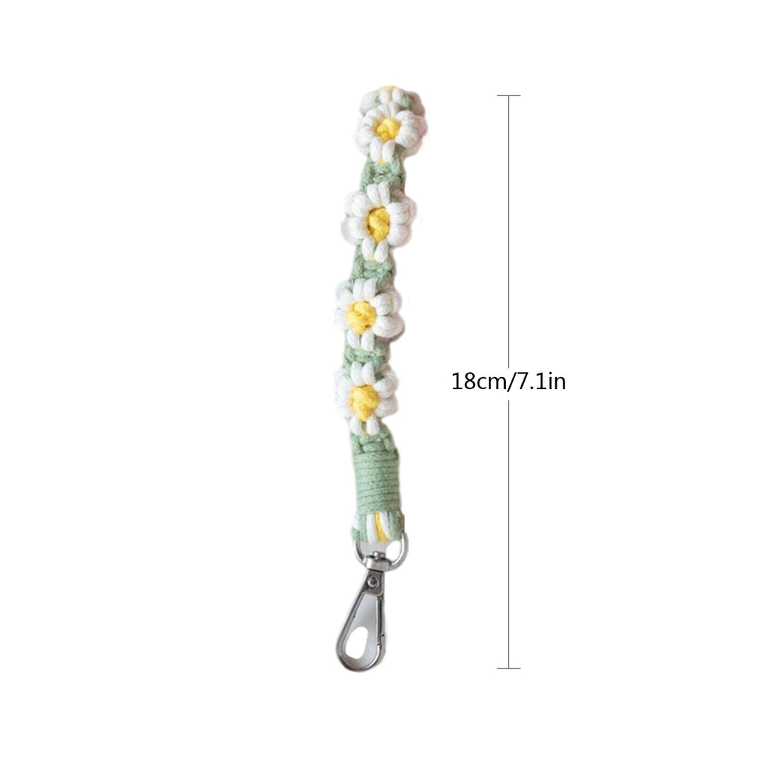Macrame Keychain Holder with Floral Design Kalsten