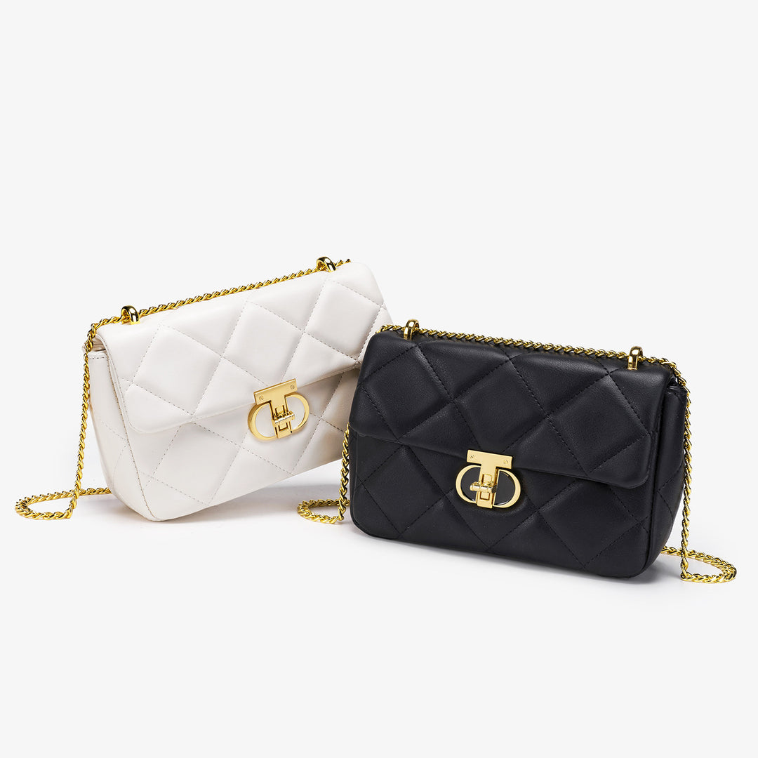 Elegant Quilted Chain Crossbody Handbag
