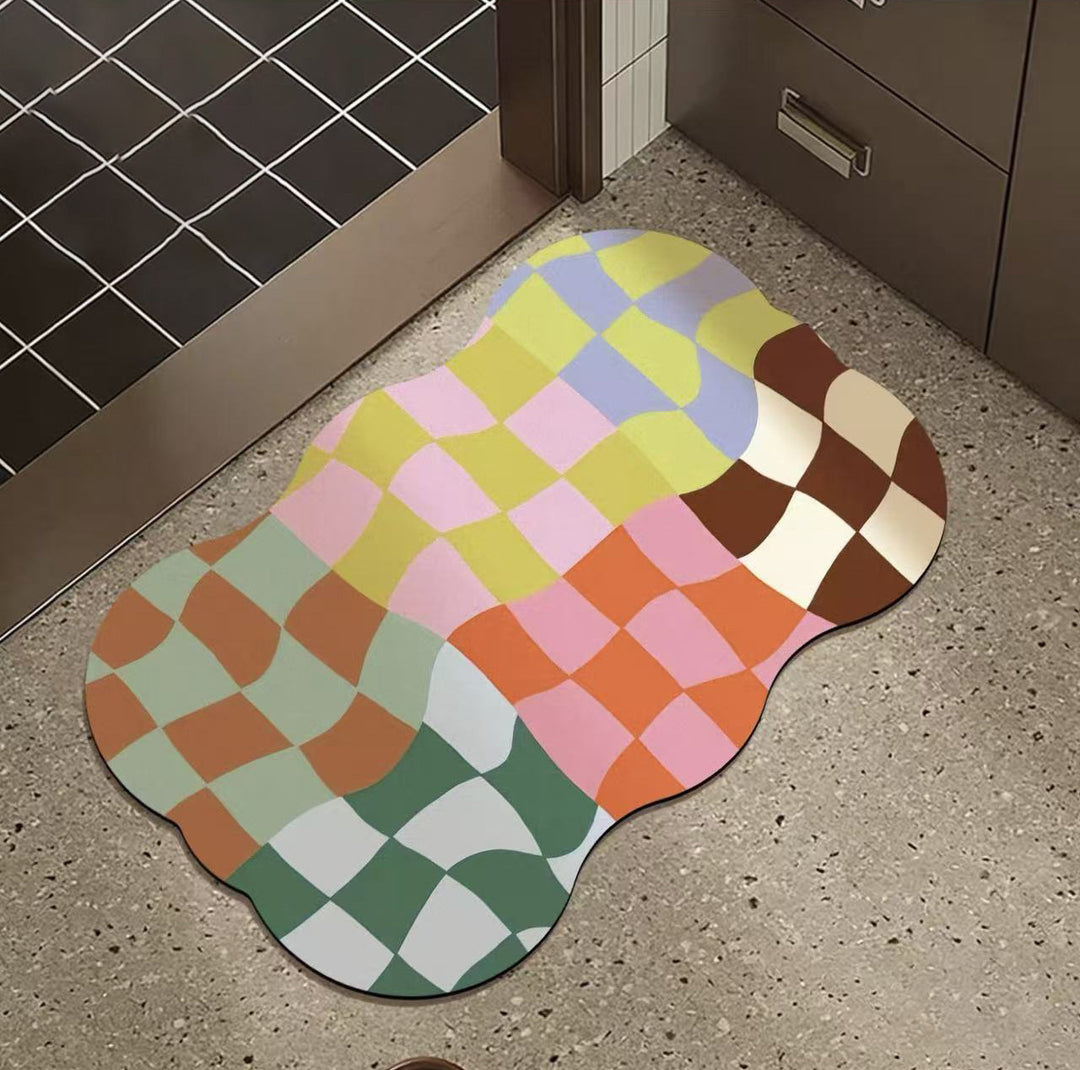 Cat-Themed Plush Bath Mat for Bathroom Decor