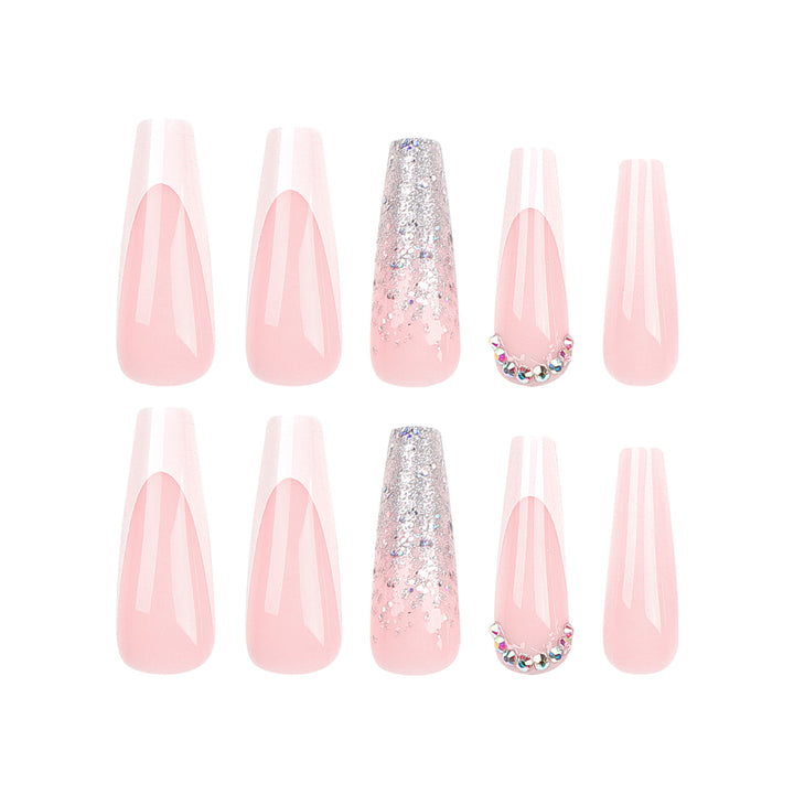 Artful Gel Nails with Glitter and Ombre Effect Kalsten