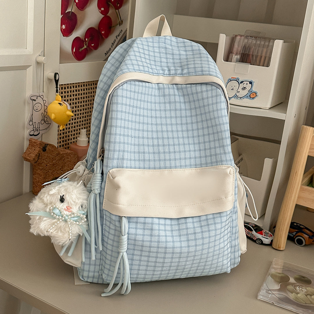 Textured Casual Backpack with Charm Kalsten