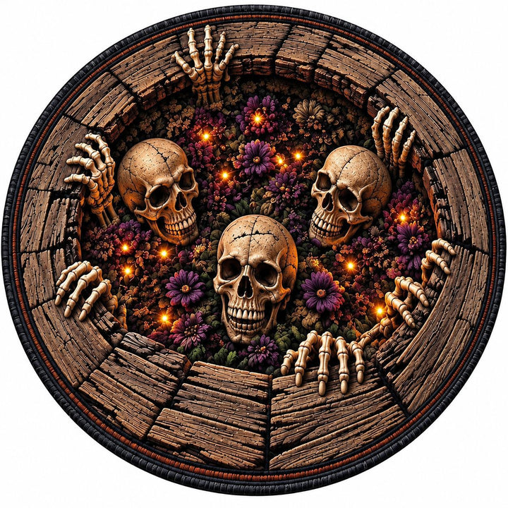Whimsical Halloween-Themed Round Area Rug