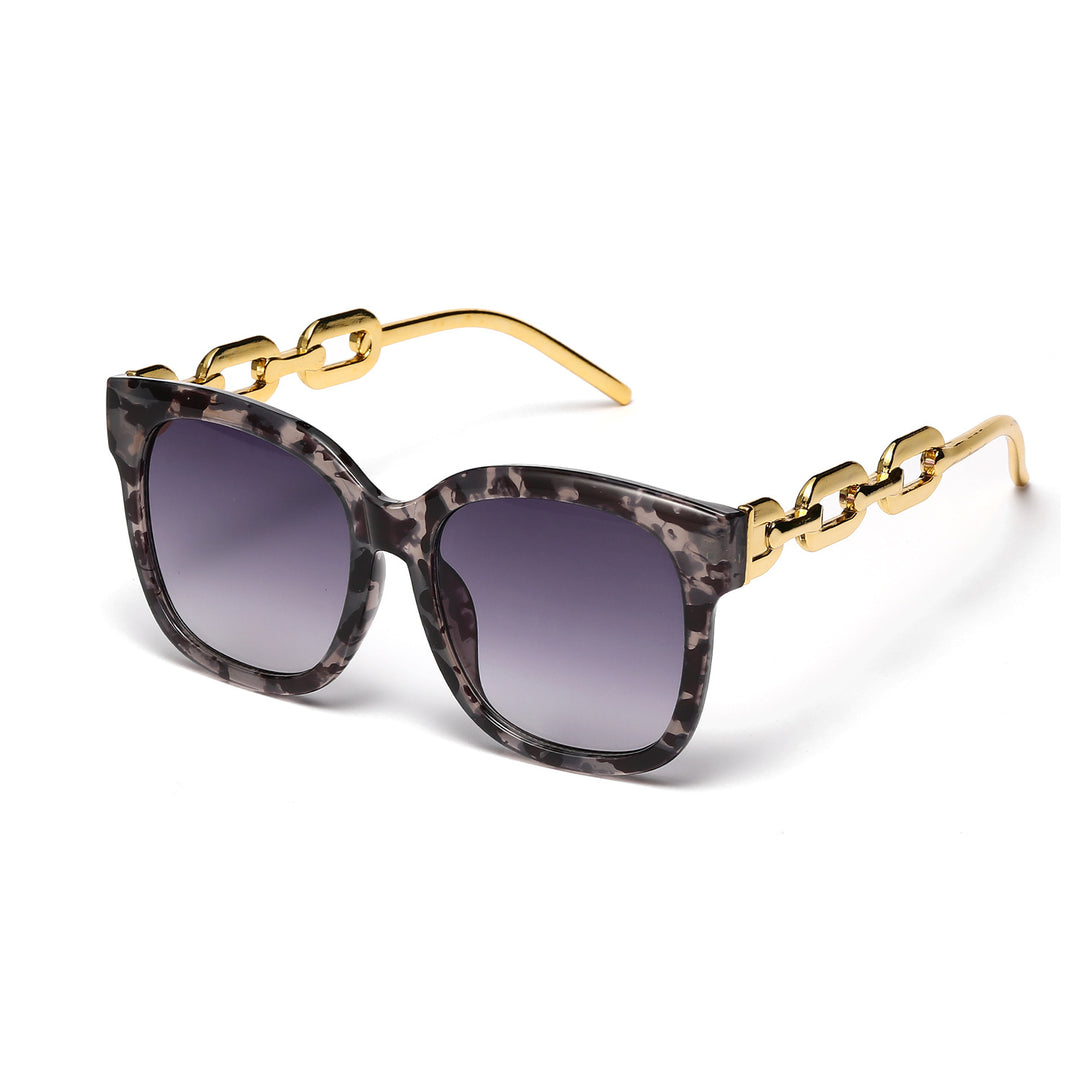 Ladies fashionable oversized sunglasses with luxurious chain frame Kalsten