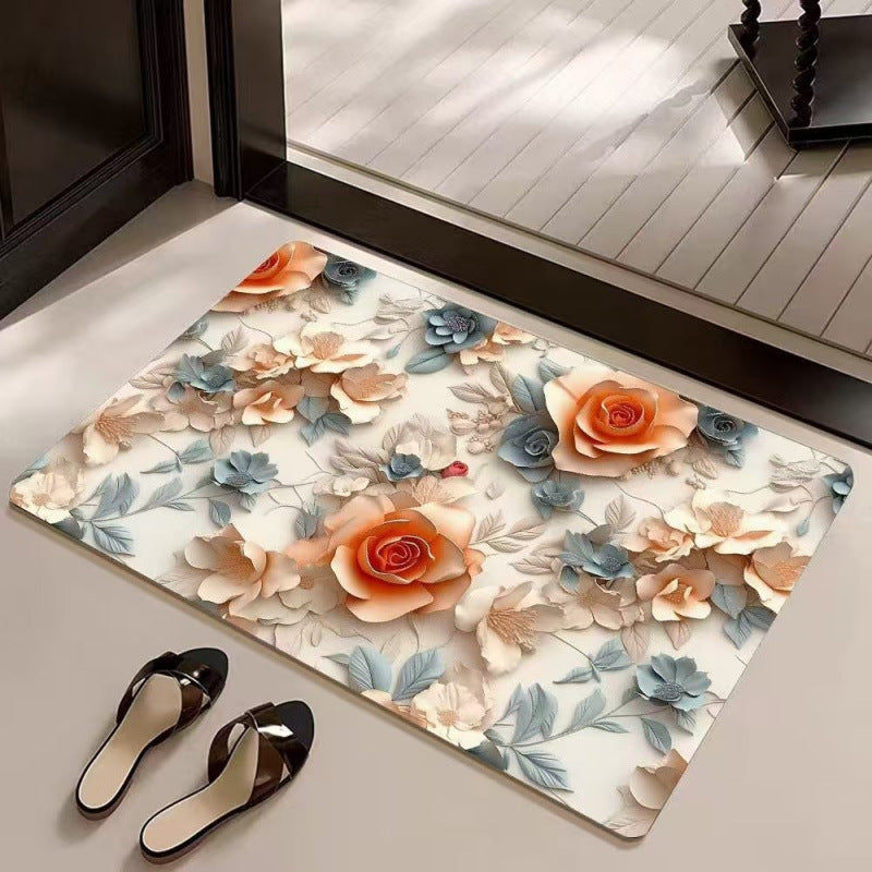 Elegant Floral Pattern Area Mat