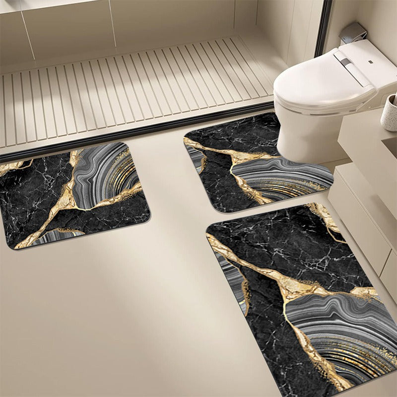 Abstract Bathroom Mat Set