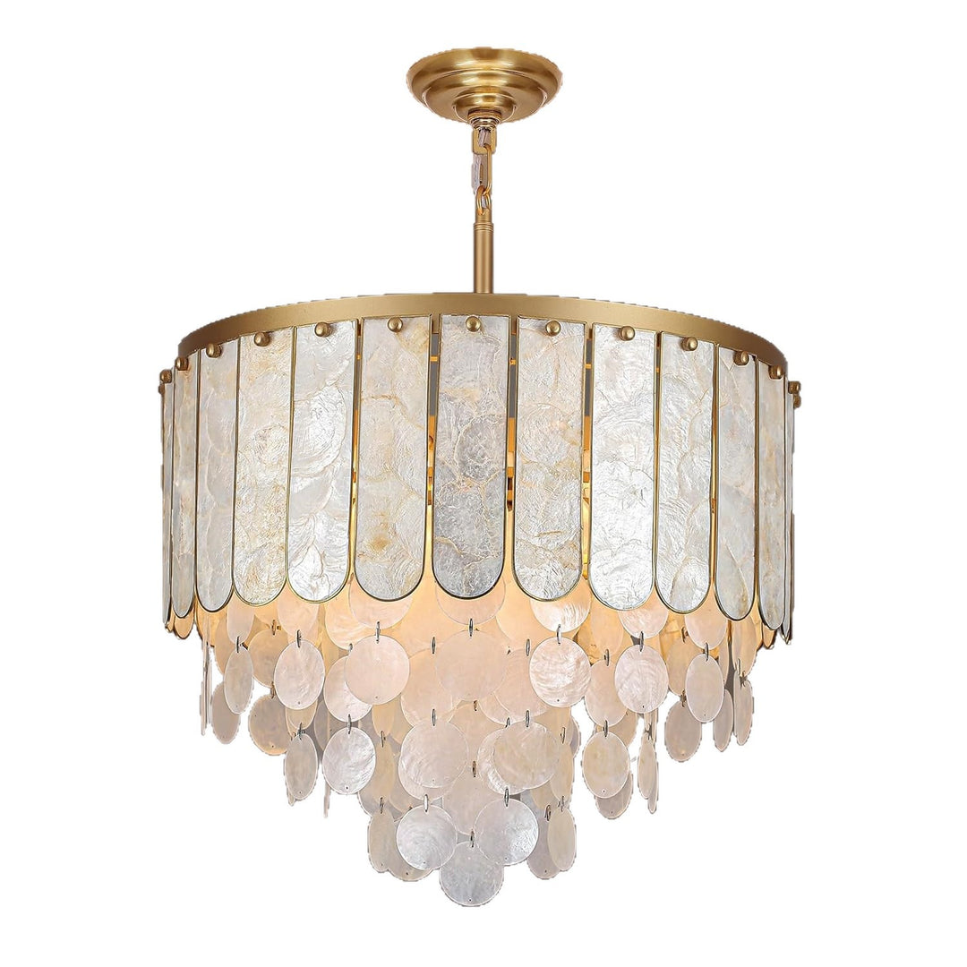 Capiz Shell Layered Chandelier