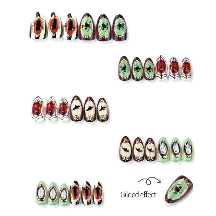 Halloween-Themed Press-On Nail Art Set 1790738650