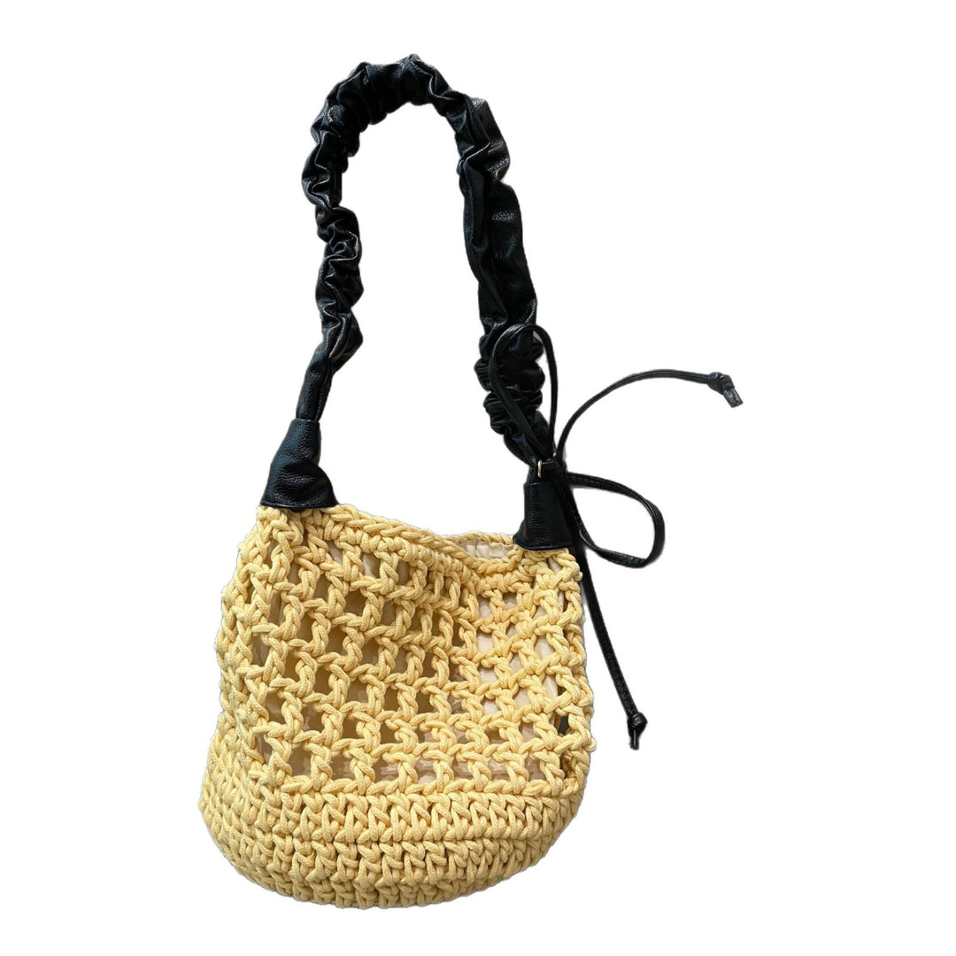 Hand-knotted tote bag with leather accents Kalsten