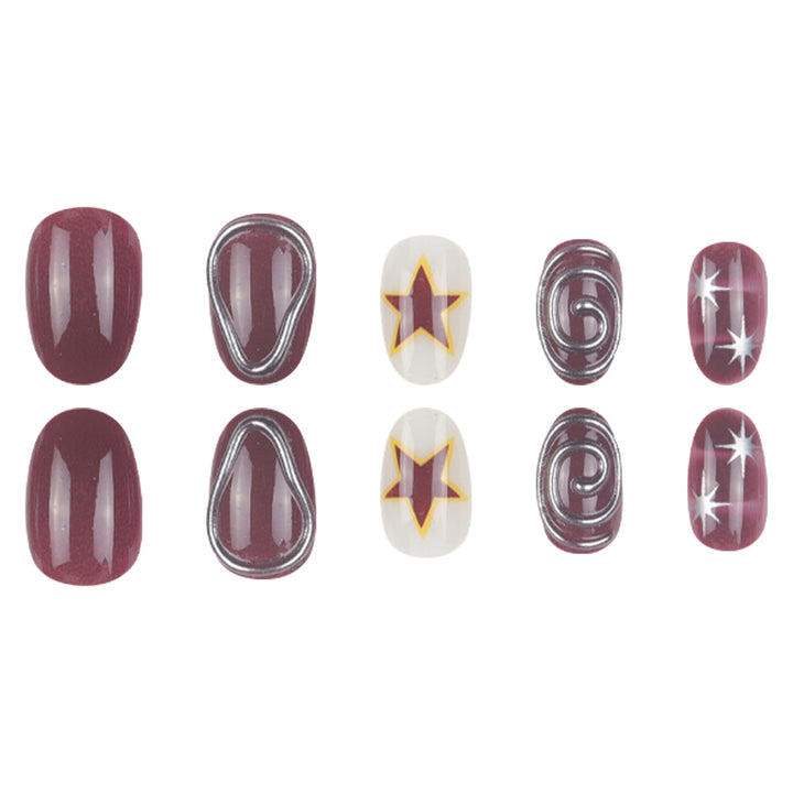 Starry Patterned Stiletto Press-On Nails Kalsten
