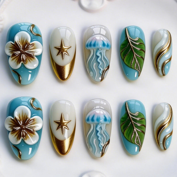Decorative Acrylic Press-On Nail Art Collection