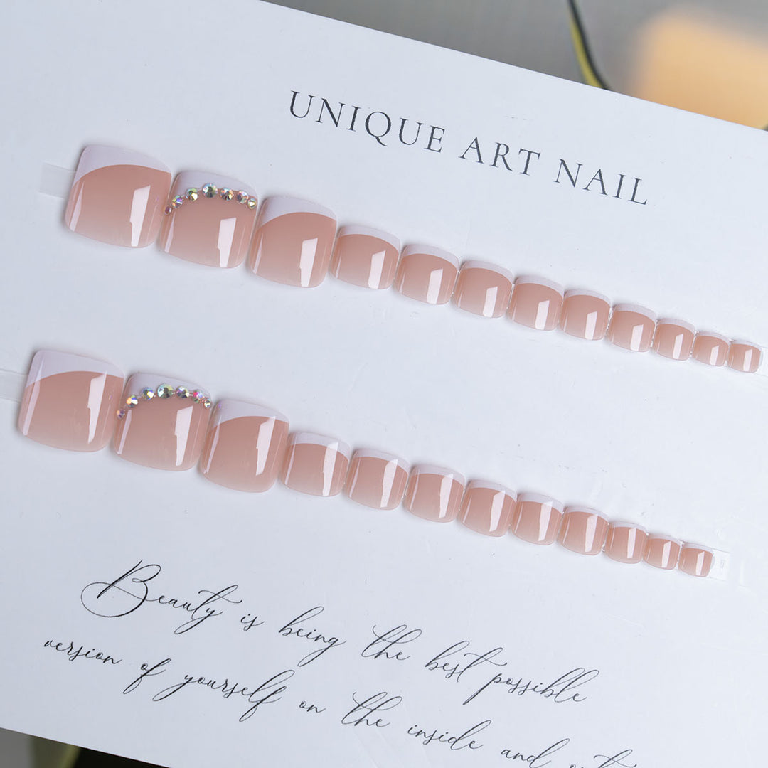 Elegant Rhinestone-Accent Pedicure Nail Art