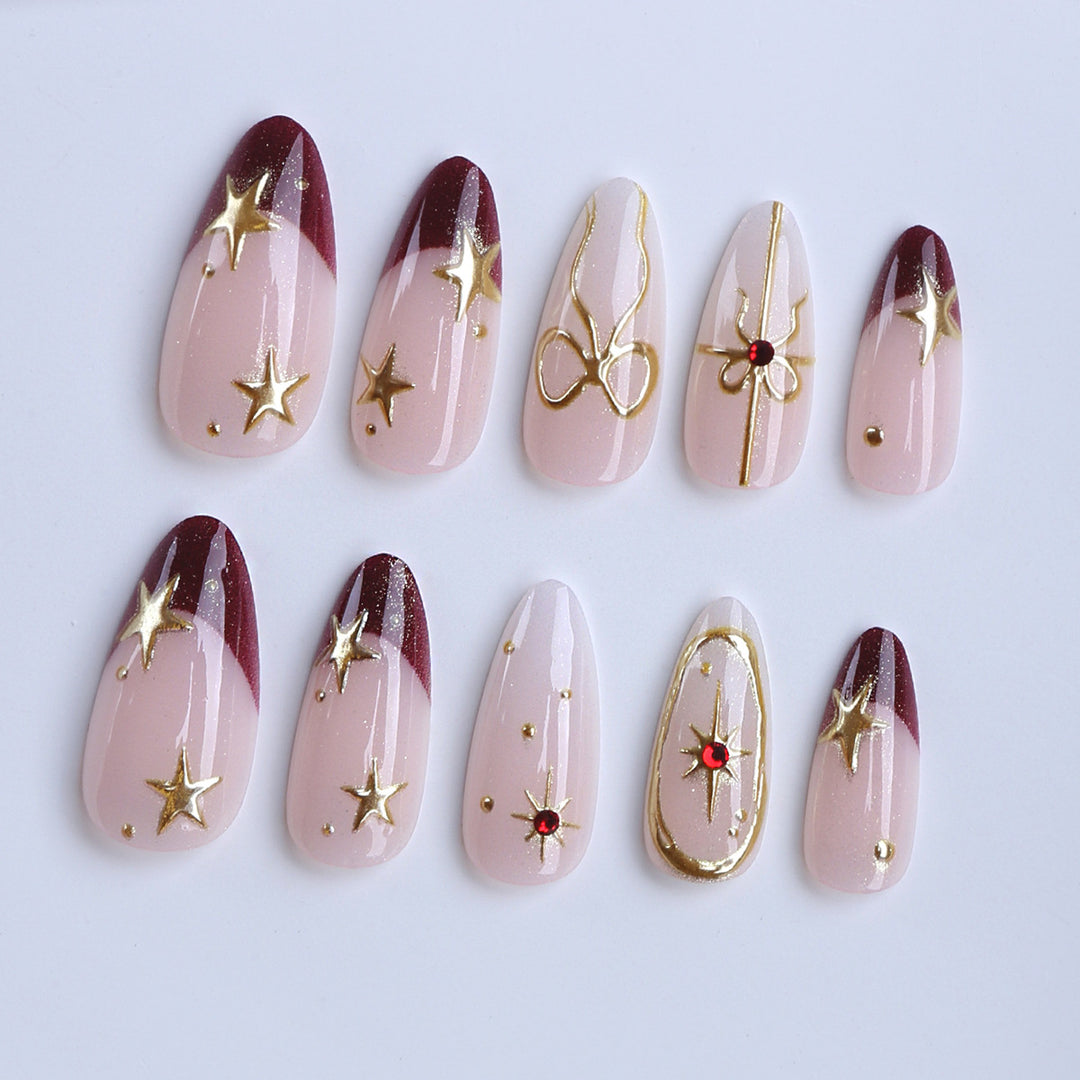 Luxury artificial fingernails with glamorous embellishments Kalsten