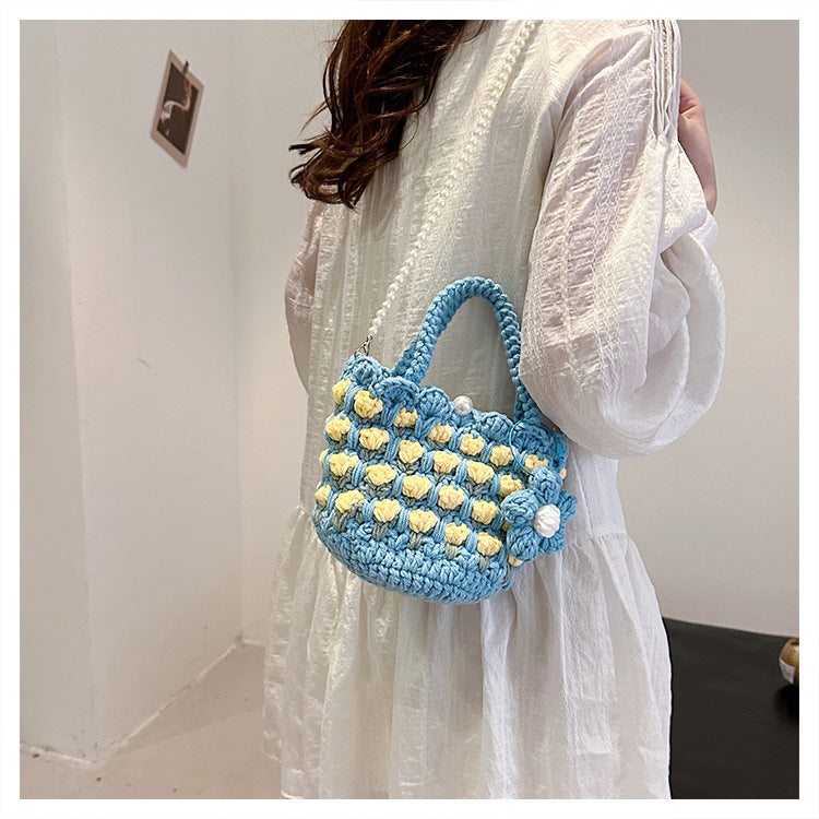 Cute Floral Crochet Handbag