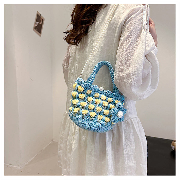 Cute Floral Crochet Handbag