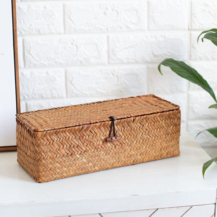 Unisex storage box made of handwoven natural material Kalsten