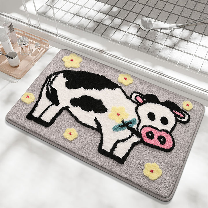 Cute Cow-Themed Bath Rug Kalsten