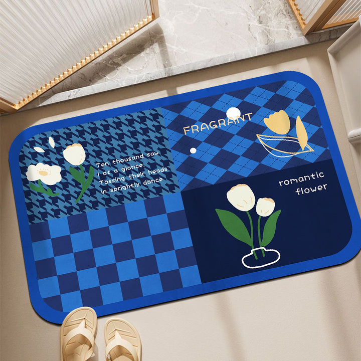 Plush Floral Decorative Bath Mat