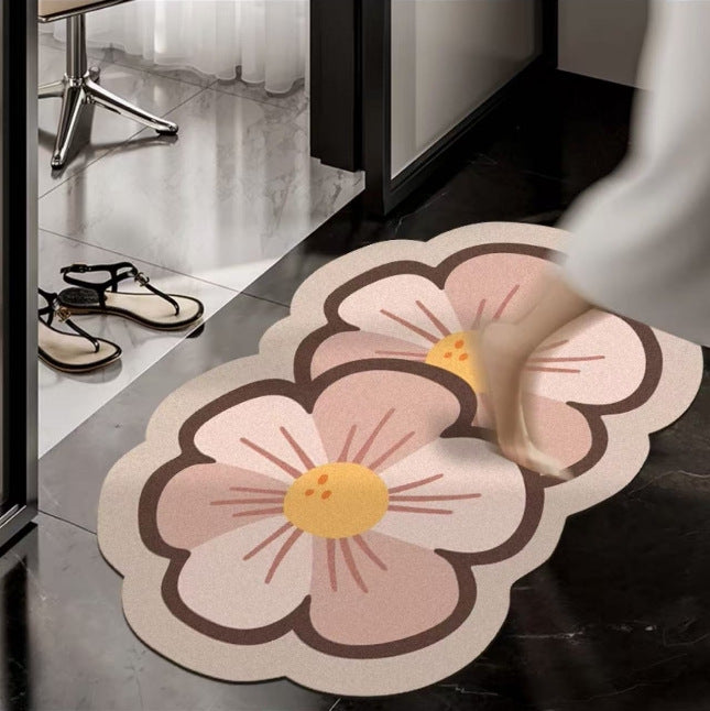 Floral Design Bathroom Rug Kalsten