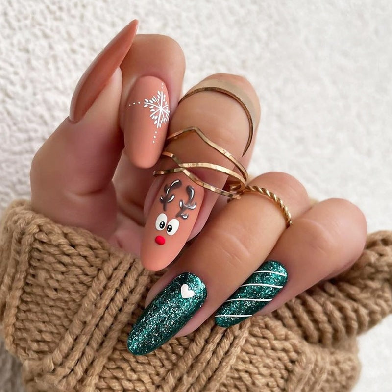 Artificial nail set with festive winter theme Kalsten