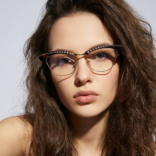 Women's Cat Eye Glasses with Elegant Glitter Details Kalsten