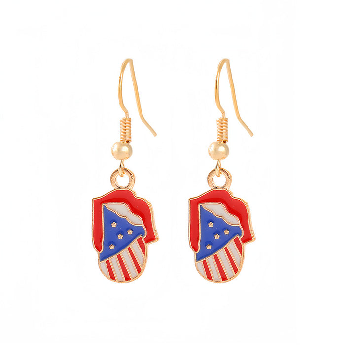 Women nan enamel horseshoe earrings with star motif and fishhook closure Kalsten