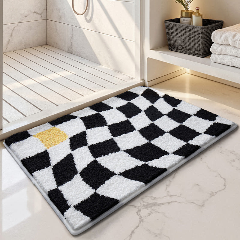 Luxurious Checkered Bath Mat Kalsten