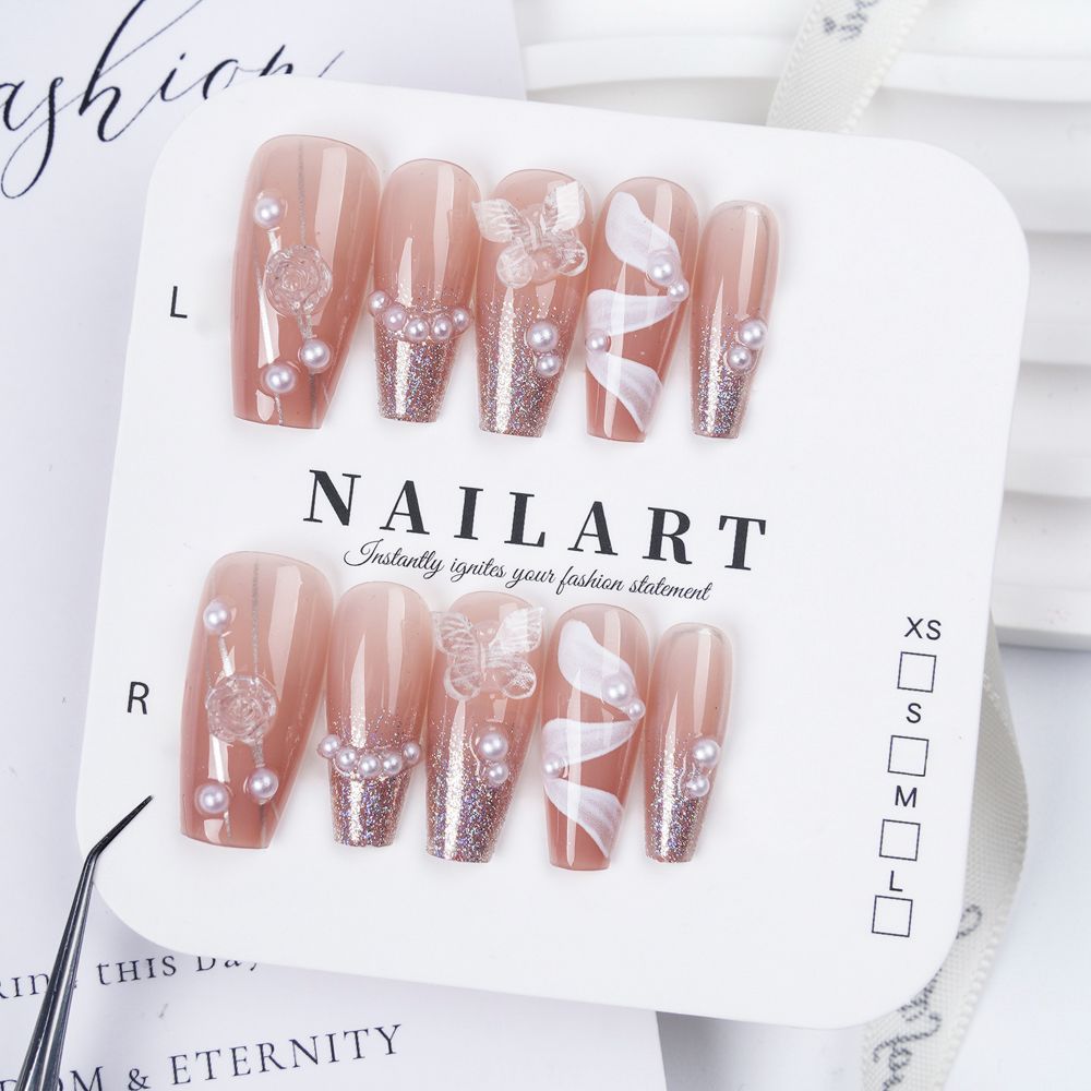 Artistic 3D Butterfly Press-On Nail Set Kalsten