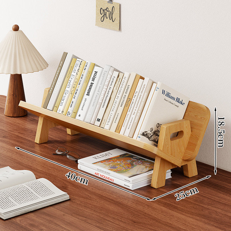 Angled Bamboo Desktop Book and Magazine Rack with Non-Slip Rods