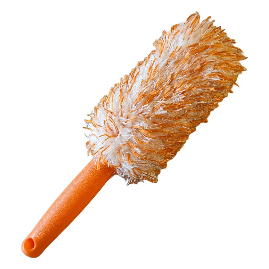 Microfiber Long-Handled Wheel And Rim Cleaning Brush With Plush Chenille Head